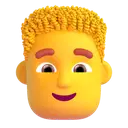 Man: curly hair 3D animated emoji