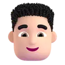 Man: curly hair: light skin tone 3D animated emoji