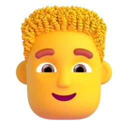 Man: curly hair animated emoji