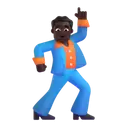 Man dancing: dark skin tone 3D animated emoji