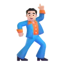 Man dancing: light skin tone 3D animated emoji