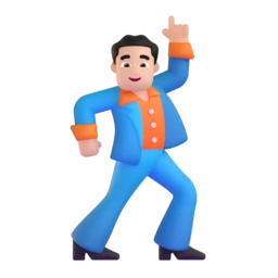 Man dancing: light skin tone animated emoji