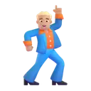 Man dancing: medium-light skin tone 3D animated emoji
