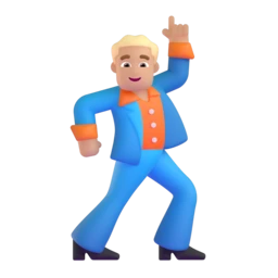 Man dancing: medium-light skin tone animated emoji