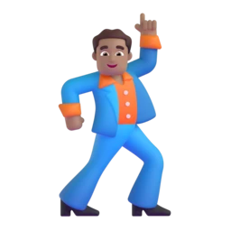 Man dancing: medium skin tone animated emoji