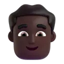 Man: dark skin tone 3D animated emoji