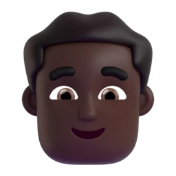 Man: dark skin tone animated emoji
