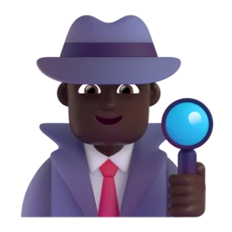 Man detective: dark skin tone animated emoji