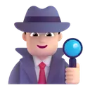 Man detective: light skin tone 3D animated emoji
