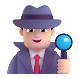 Man detective: light skin tone animated emoji