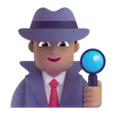 Man detective: medium skin tone 3D animated emoji