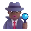 Man detective: medium-dark skin tone 3D animated emoji