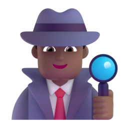 Man detective: medium-dark skin tone animated emoji