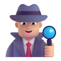 Man detective: medium-light skin tone animated emoji
