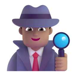 Man detective: medium skin tone animated emoji