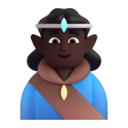Man elf: dark skin tone animated emoji