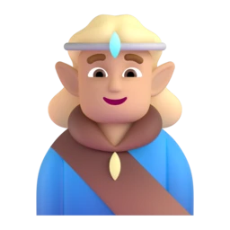 Man elf: medium-light skin tone animated emoji
