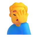 Man facepalming 3D animated emoji
