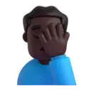 Man facepalming: dark skin tone 3D animated emoji