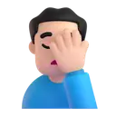 Man facepalming: light skin tone 3D animated emoji