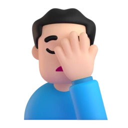 Man facepalming: light skin tone animated emoji