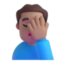 Man facepalming: medium skin tone 3D animated emoji
