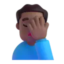 Man facepalming: medium-dark skin tone 3D animated emoji