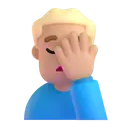 Man facepalming: medium-light skin tone 3D animated emoji