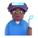 Man factory worker: medium-dark skin tone 3D animated emoji