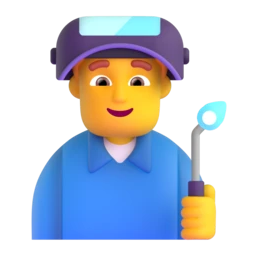 Man factory worker animated emoji