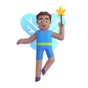 Man fairy: medium skin tone 3D animated emoji
