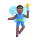 Man fairy: medium-dark skin tone 3D animated emoji