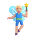 Man fairy: medium-light skin tone 3D animated emoji