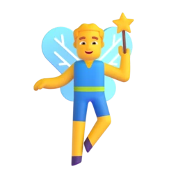 Man fairy animated emoji