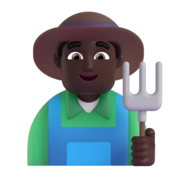 Man farmer: dark skin tone animated emoji