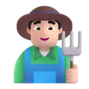 Man farmer: light skin tone 3D animated emoji