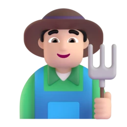 Man farmer: light skin tone animated emoji