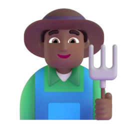 Man farmer: medium-dark skin tone animated emoji