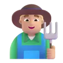 Man farmer: medium-light skin tone 3D animated emoji