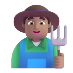 Man farmer: medium skin tone animated emoji