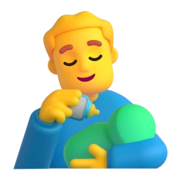 Man feeding baby animated emoji