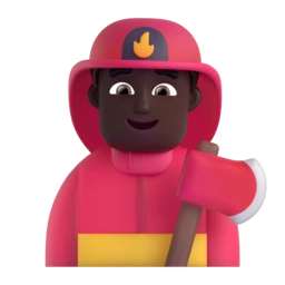 Man firefighter: dark skin tone animated emoji