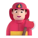 Man firefighter: light skin tone 3D animated emoji