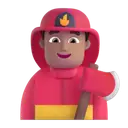 Man firefighter: medium skin tone 3D animated emoji