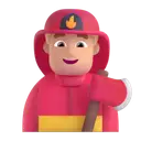 Man firefighter: medium-light skin tone 3D animated emoji
