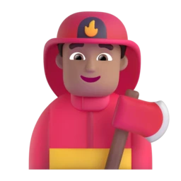 Man firefighter: medium skin tone animated emoji