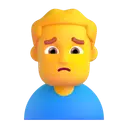 Man frowning 3D animated emoji