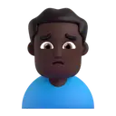 Man frowning: dark skin tone 3D animated emoji