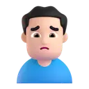 Man frowning: light skin tone 3D animated emoji