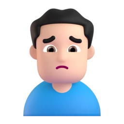 Man frowning: light skin tone animated emoji